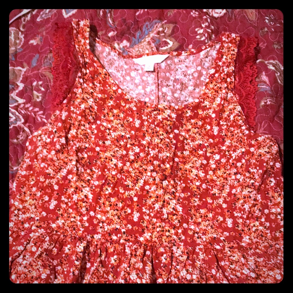 LC Lauren Conrad tank top blouse (peach blossoms)